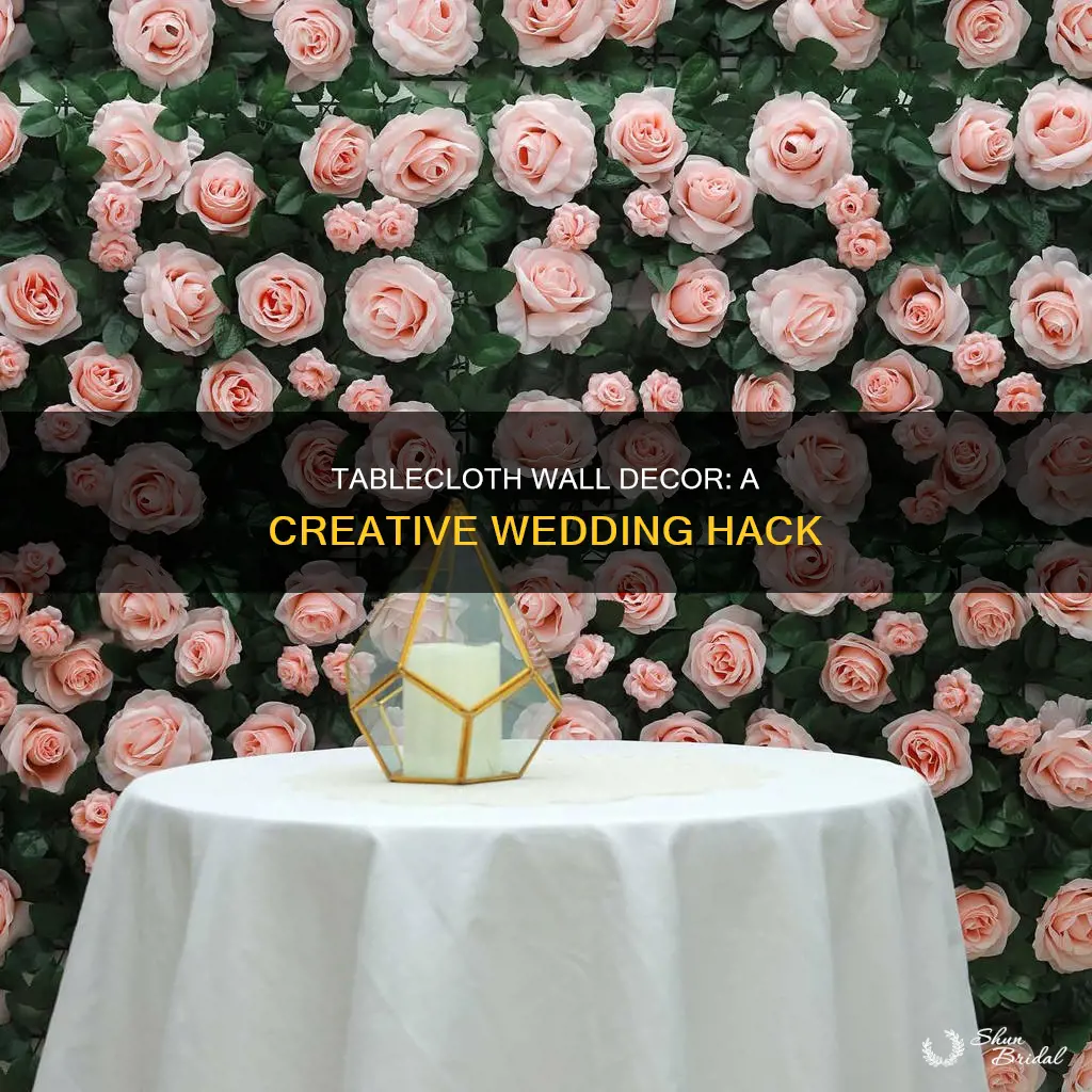 how to use tablecloths to cover a wall at wedding