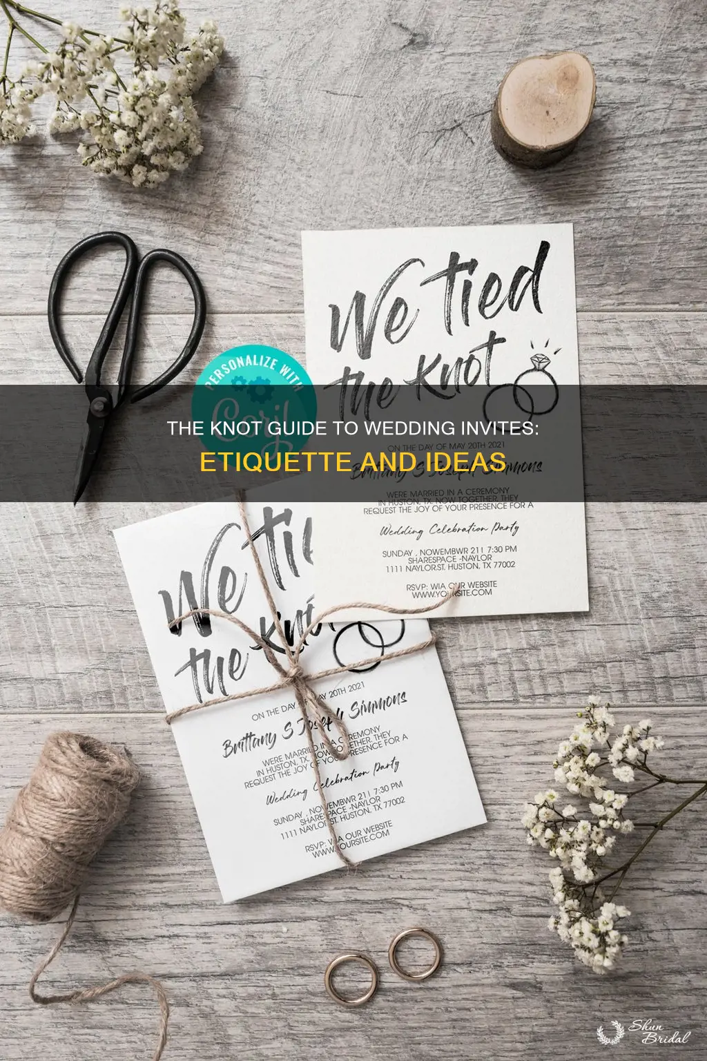 how to use the knot in wedding invites