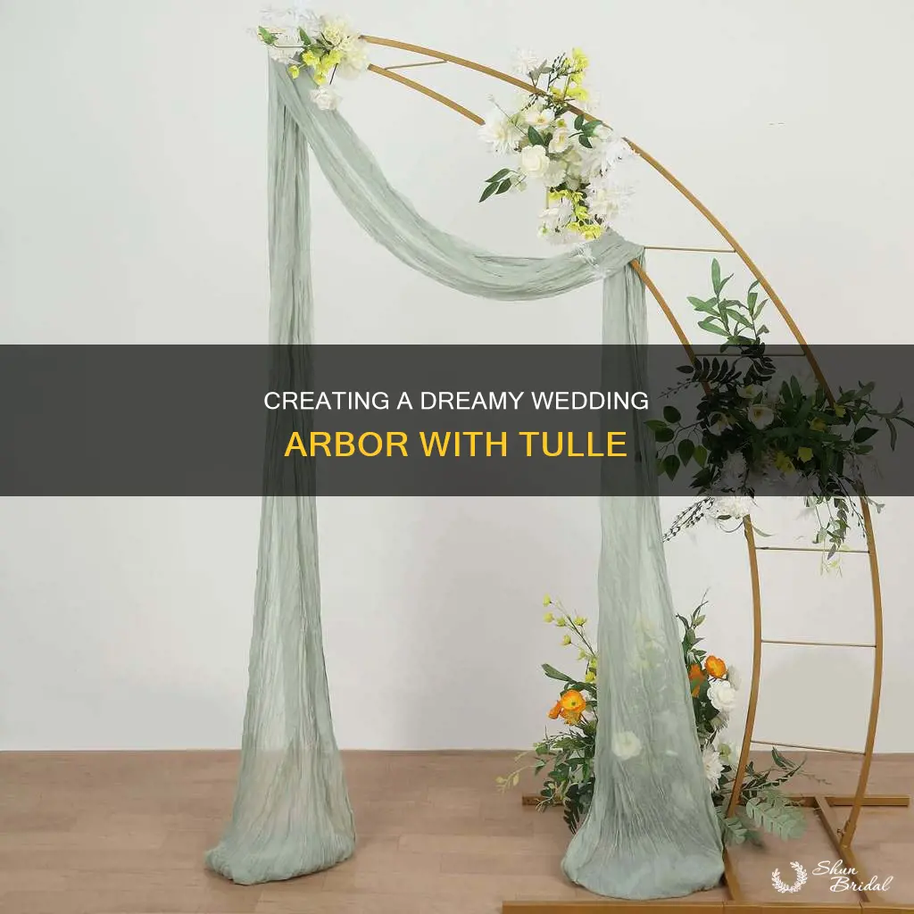 how to use tulle on wedding arbor