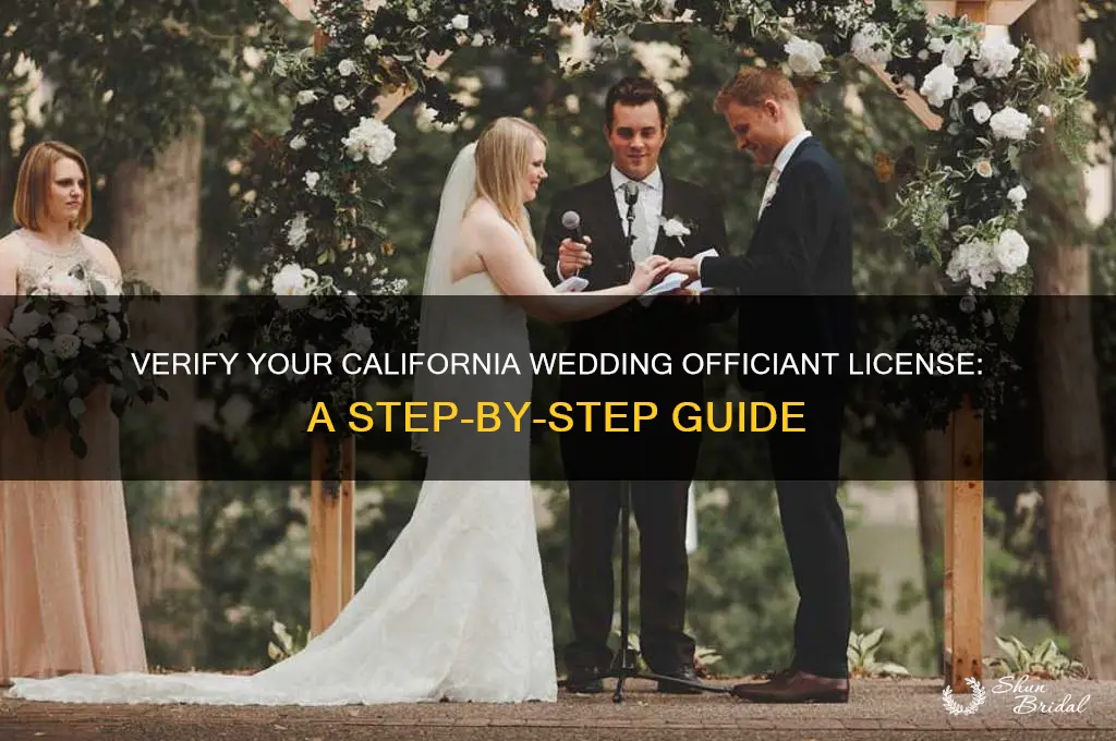 how to verify my wedding officiant license california