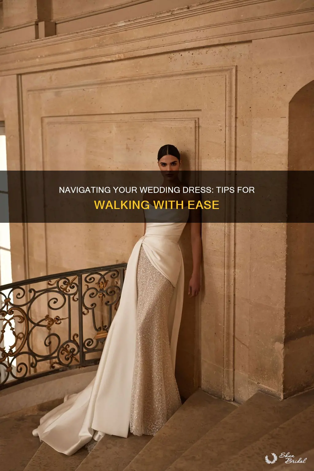 how to walk in a tight wedding dress