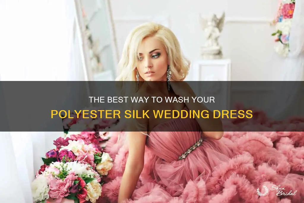 how to wash a 100 polyester silk wedding dress bottom