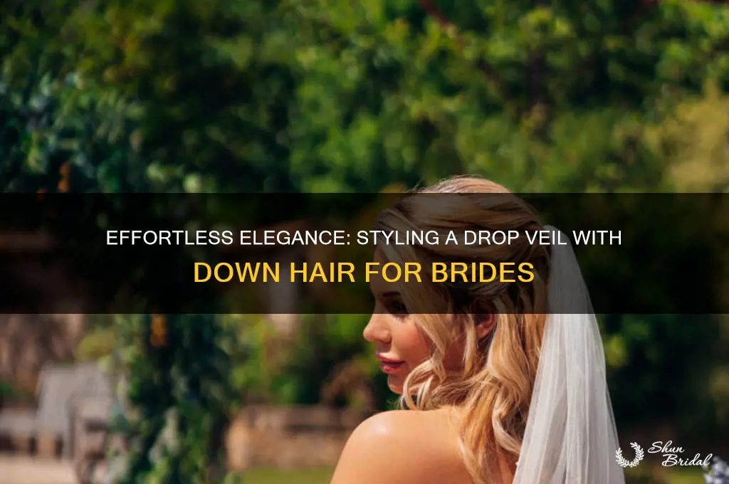 how to wear a drop veil with hair down