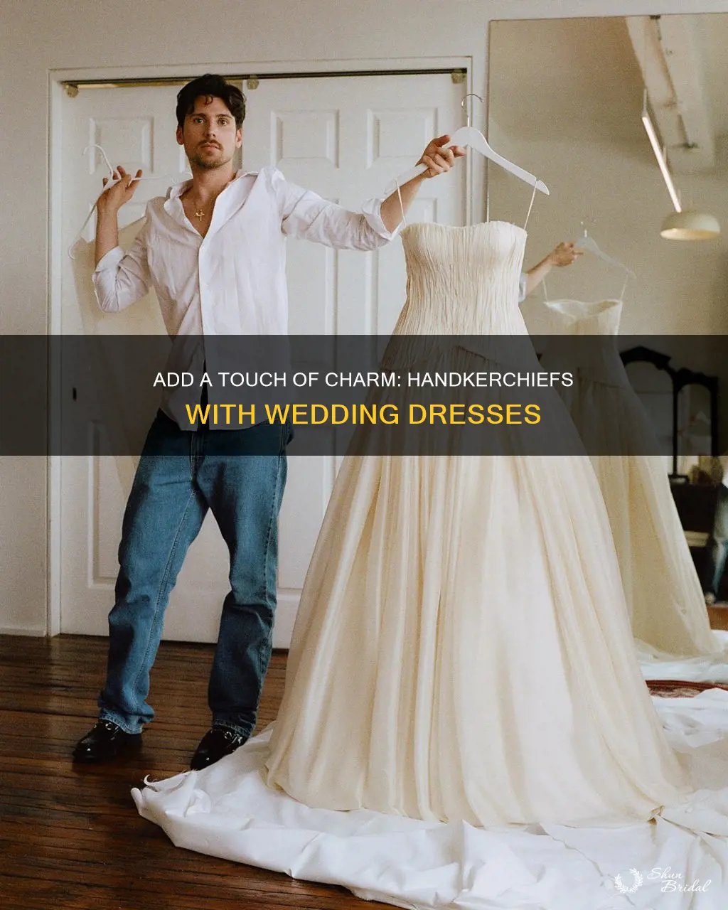 how to wear a handkerchief with a wedding dress