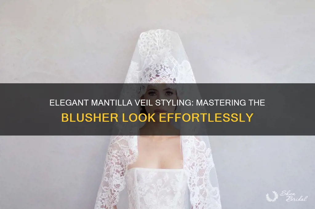 how to wear a mantilla veil with blusher