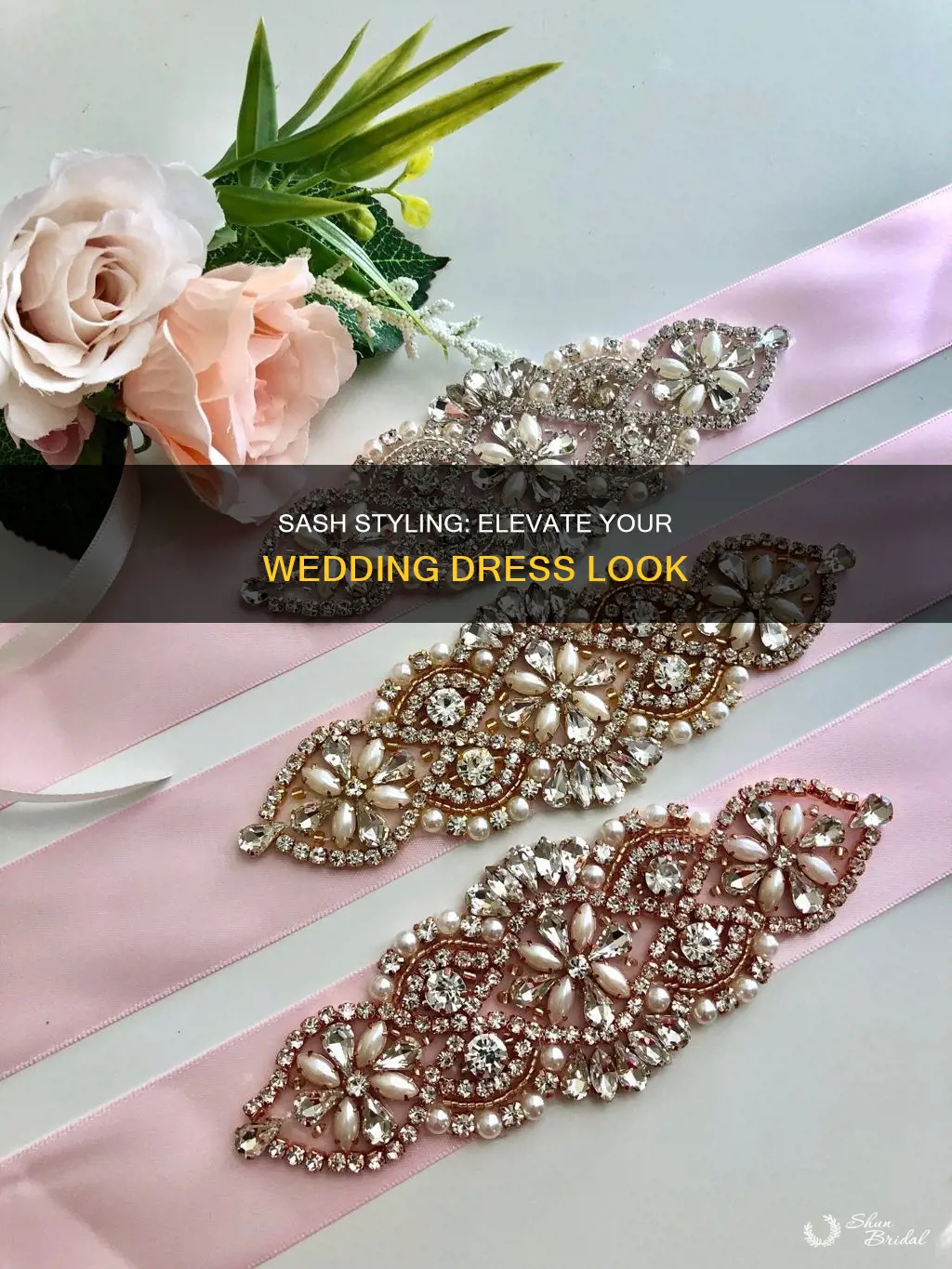 how to wear a sash with wedding dress