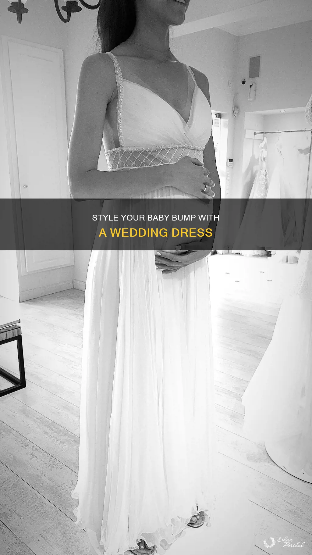 how to wear a wedding dress while pregnant