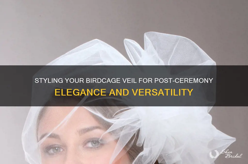 how to wear birdcage veil after ceremony