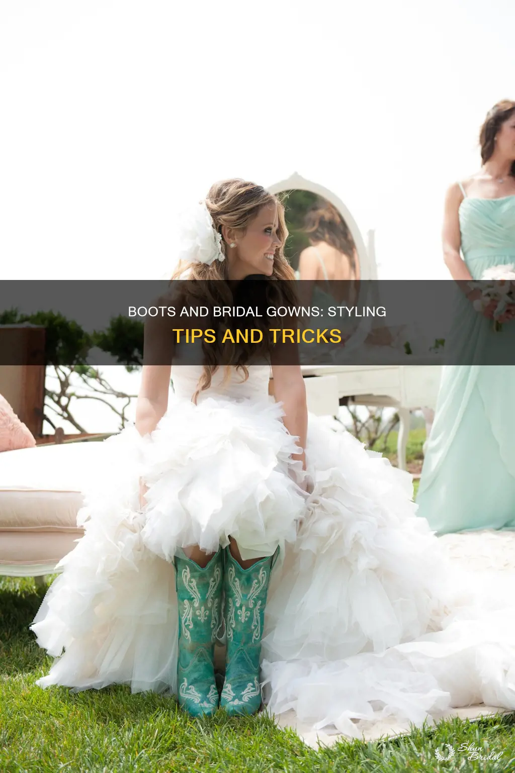 how to wear boots with wedding dress