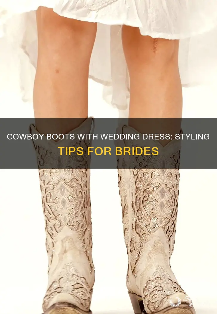 how to wear cowboy boots with a wedding dress