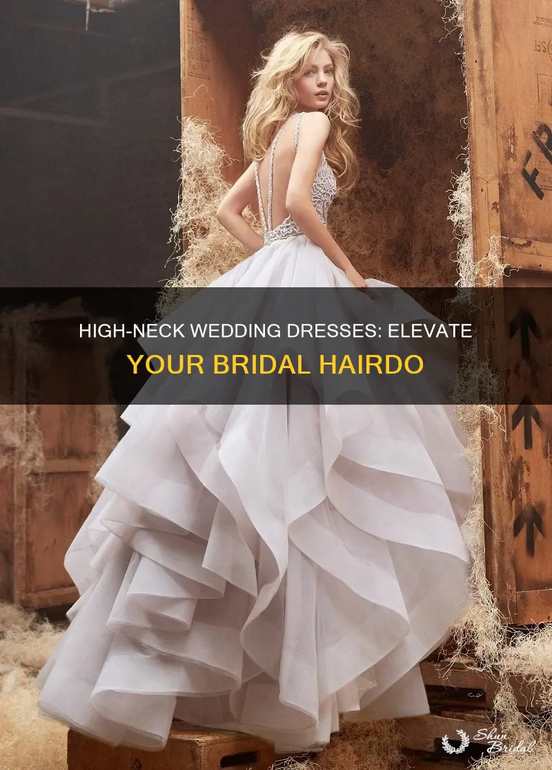 how to wear hair with high neck wedding dress