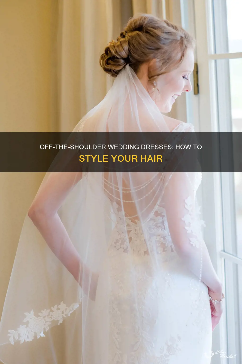 how to wear hair with off the shoulder wedding dress