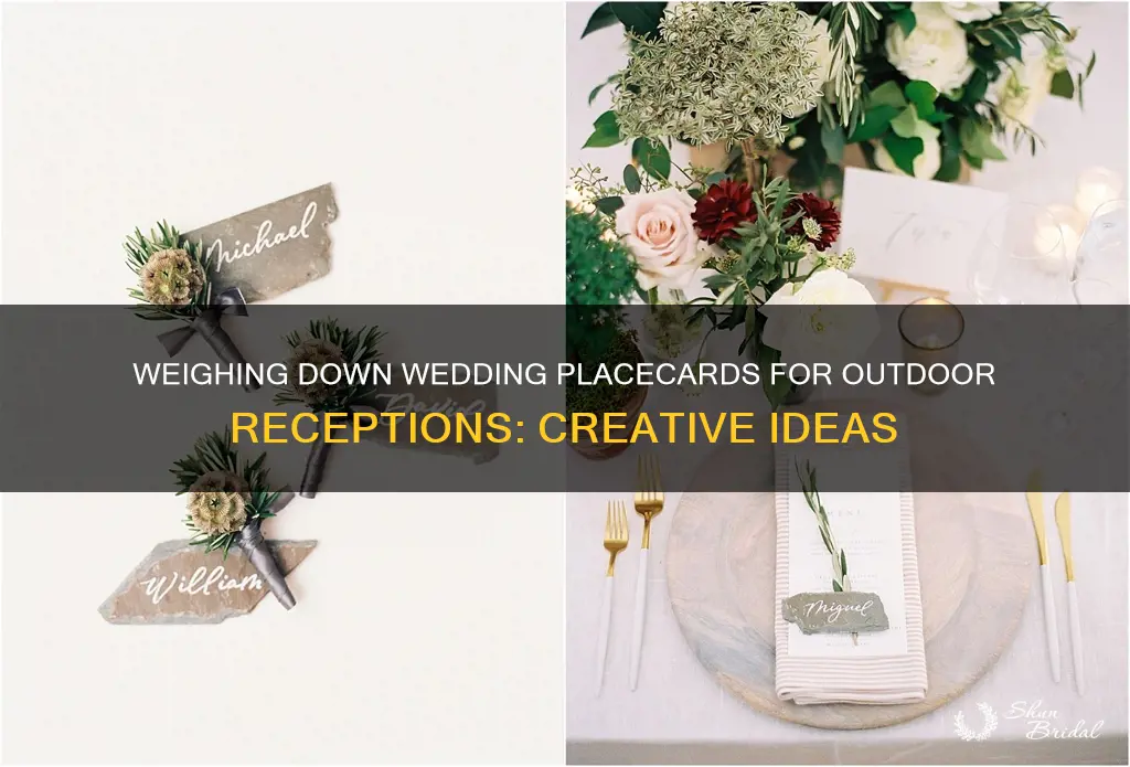 how to weigh down wedding placecards for outside reception