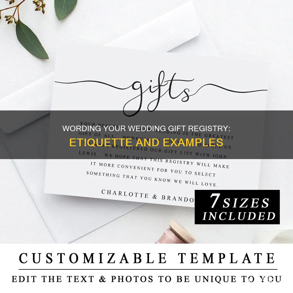 how to word a gift registry on wedding invitations