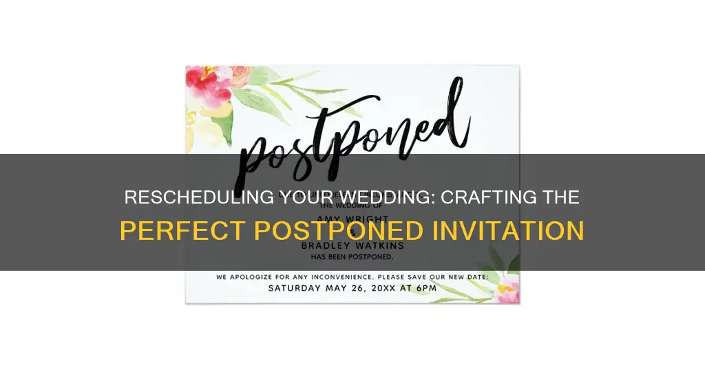 how to word a postponed wedding invitation