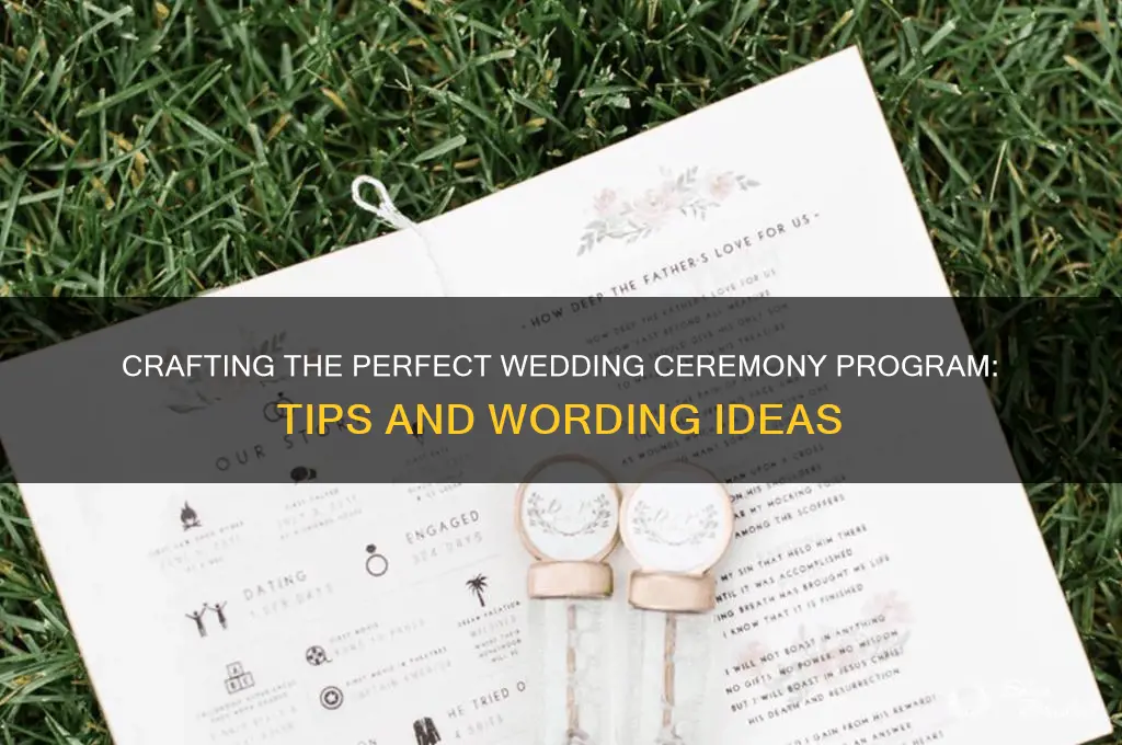 how to word a wedding ceremony program