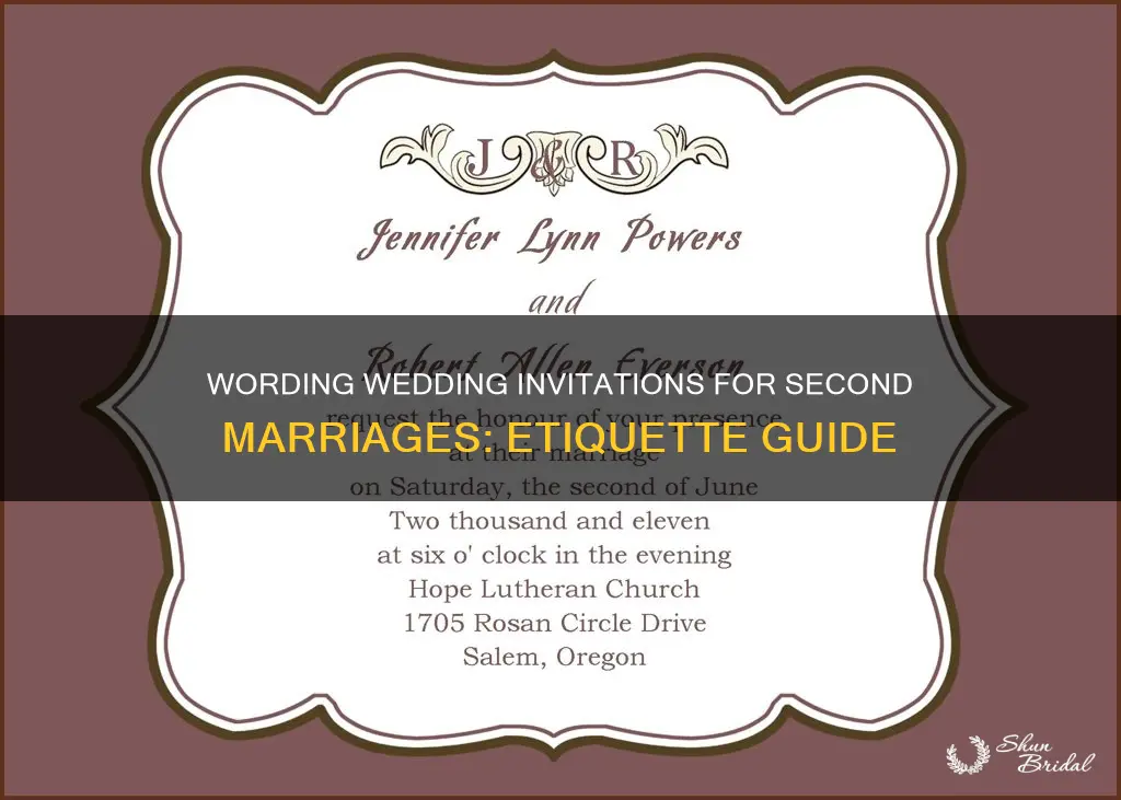 how to word a wedding invitation for a second marriage