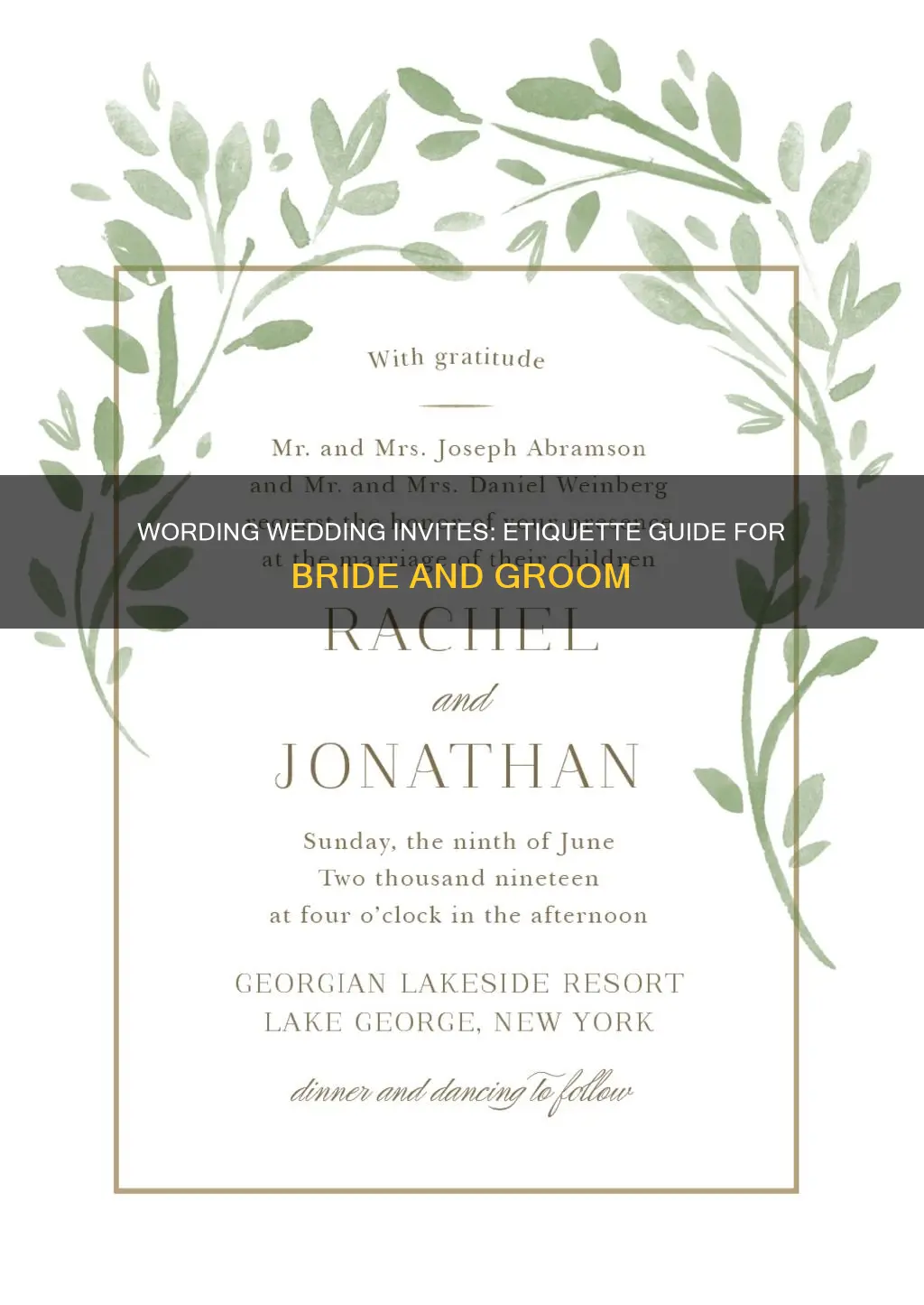 how to word a wedding invite from bride and groom