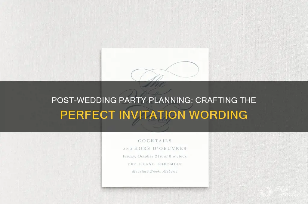 how to word a wedding party after the wedding