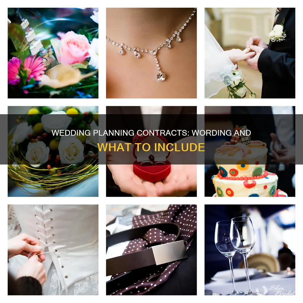 how to word a wedding planning contract