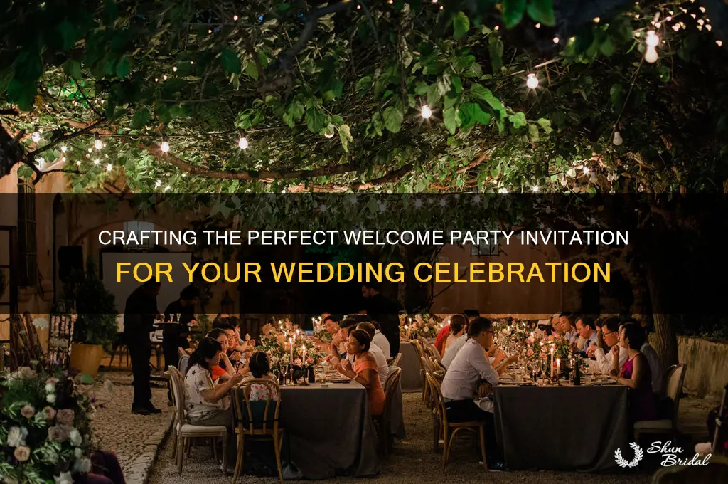 how to word a welcome party for wedding