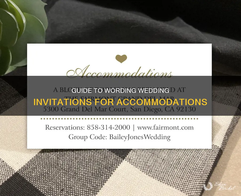 how to word accommodations on wedding invitations