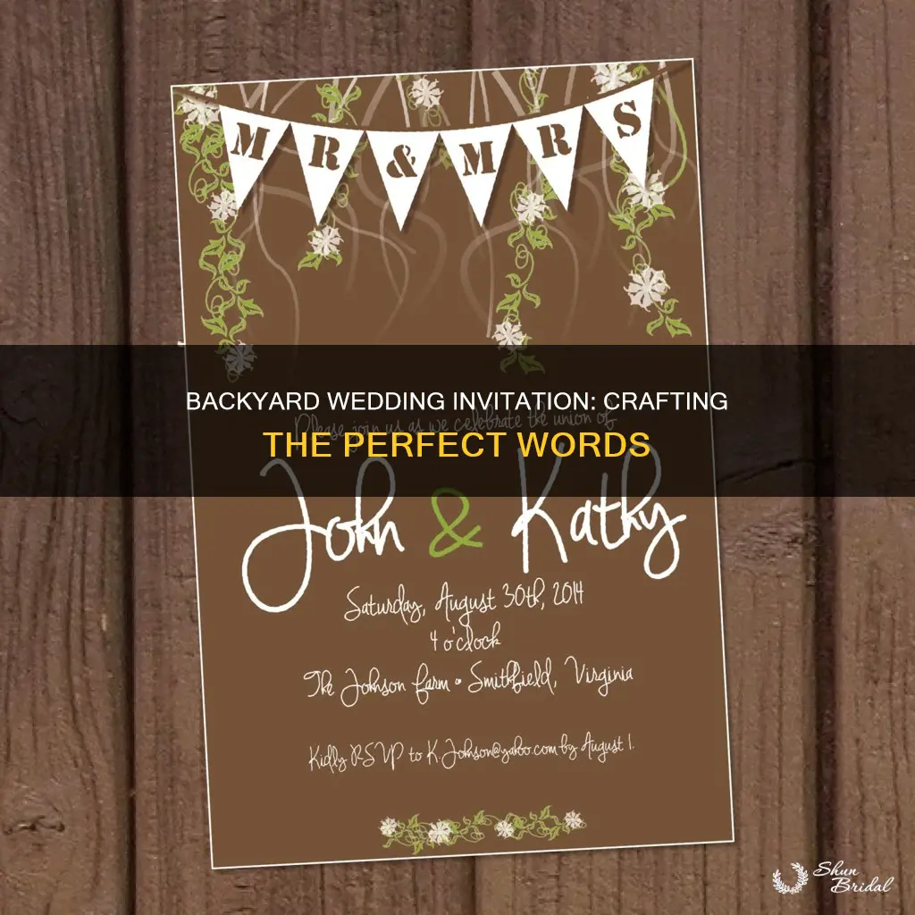 how to word backyard wedding invitation