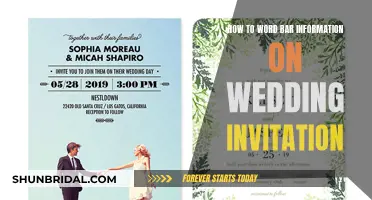 Wording Your Wedding Bar Information: Tips for Invites