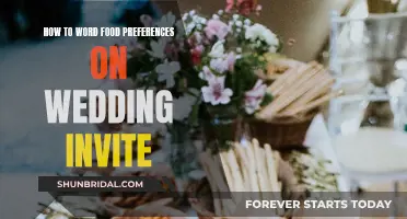 Wording Food Preferences on Wedding Invites: A Guide