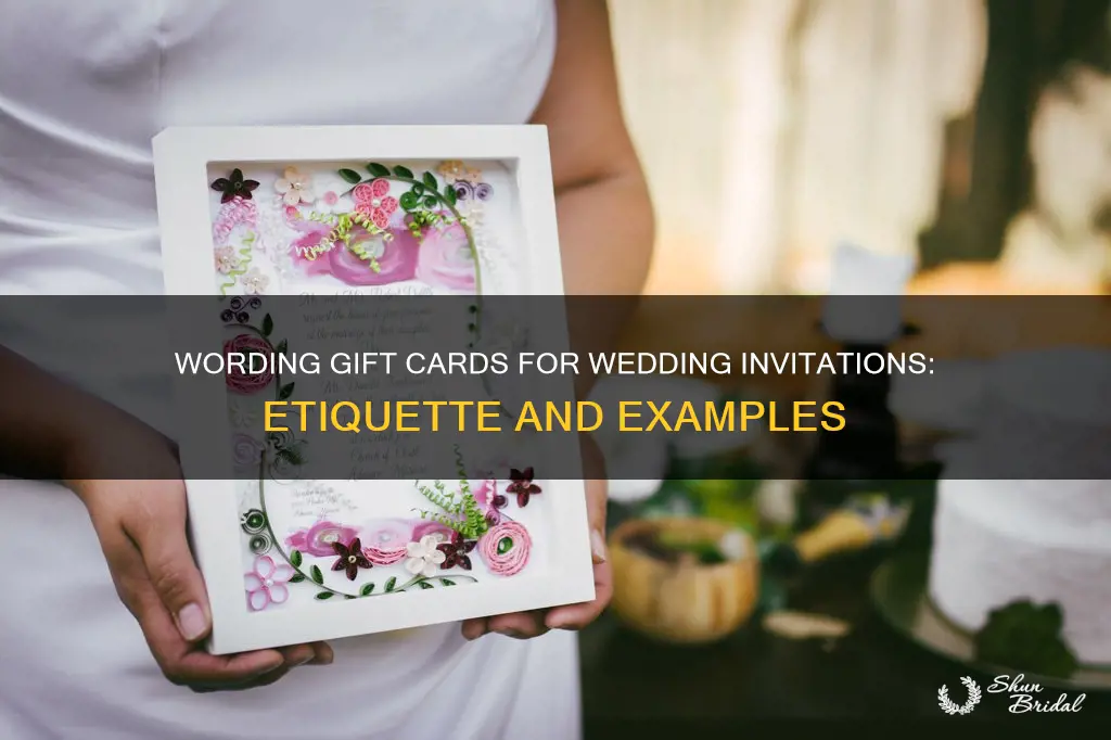 how to word gift cards for wedding invitations