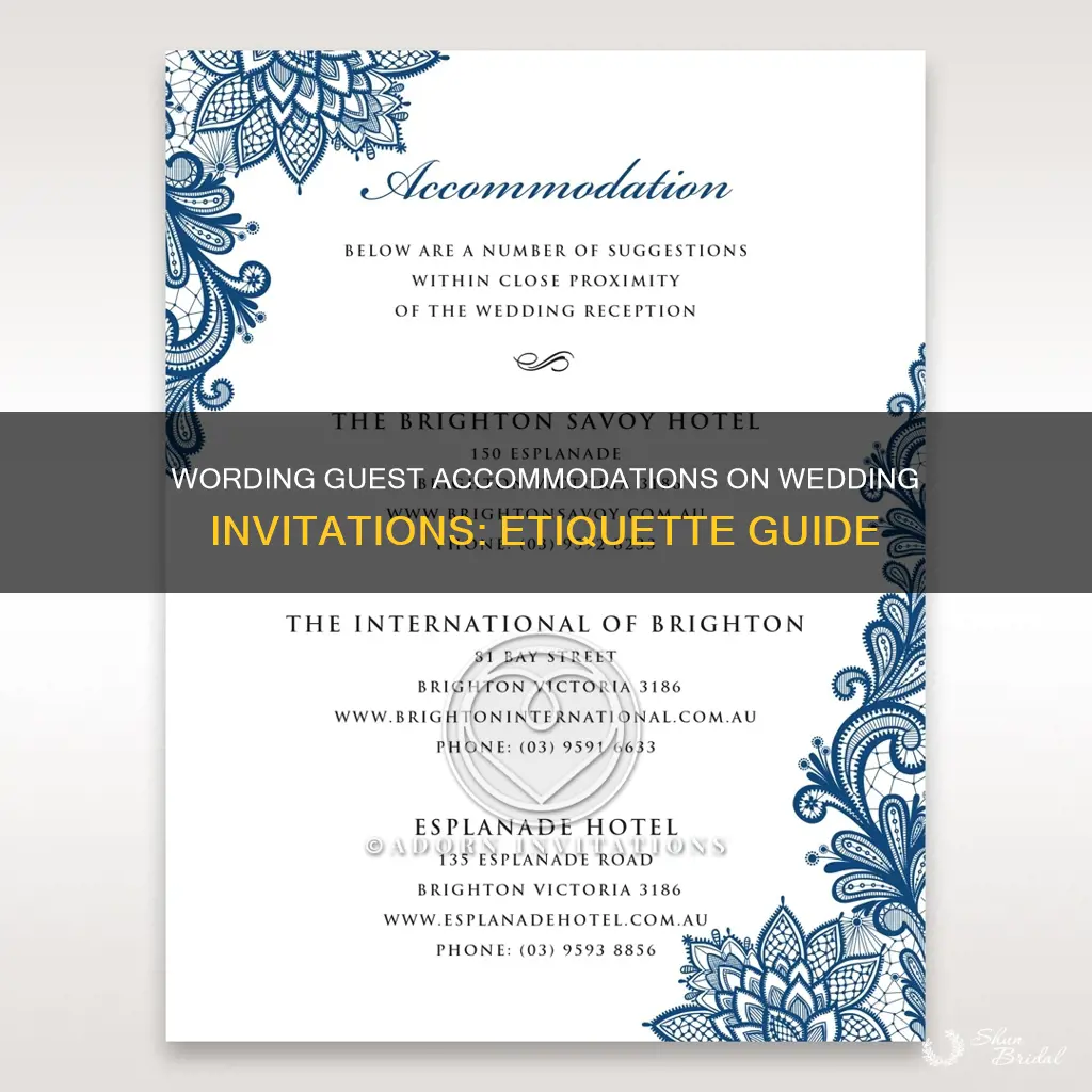 how to word guest accomodations on invitations for a wedding