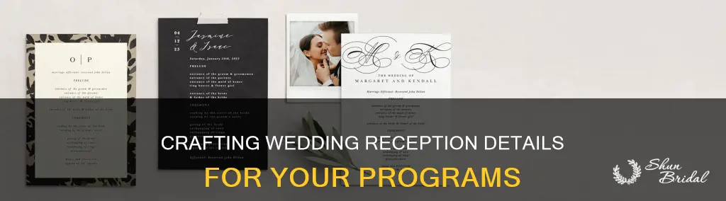 how to word information about reception on wedding programs
