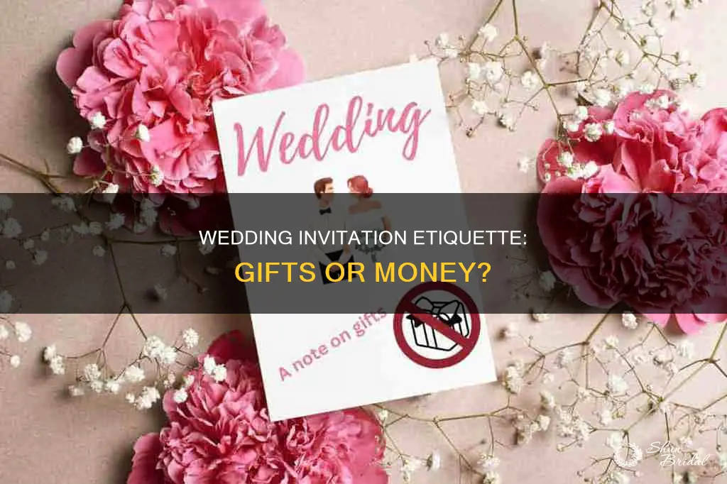 how to word no gifts just money on wedding invitation