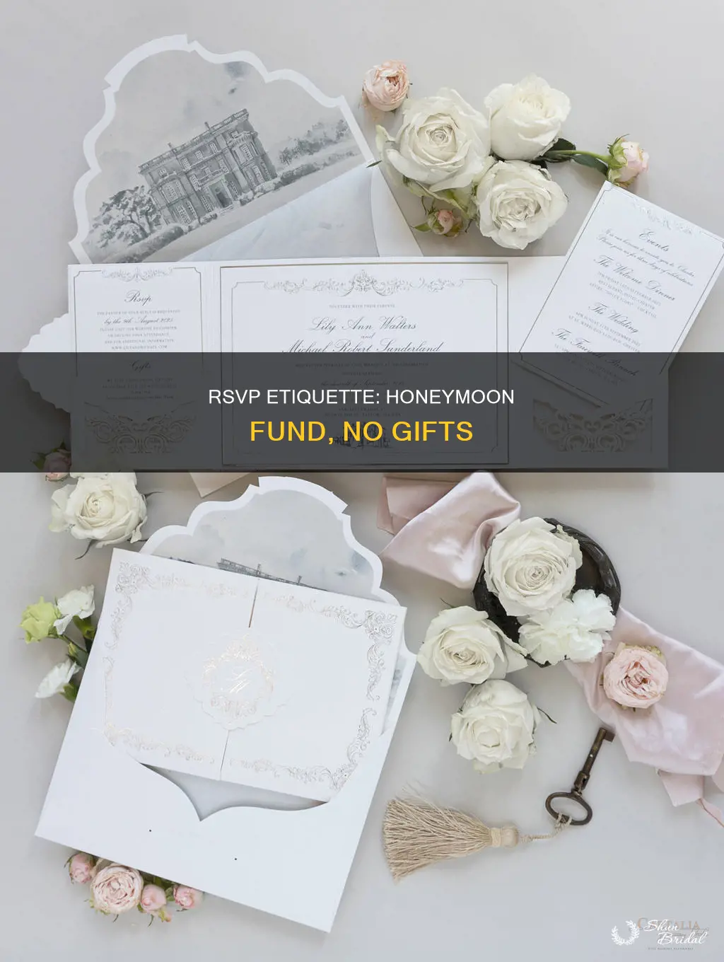 how to word on rsvp card honeymoon fund no gifts