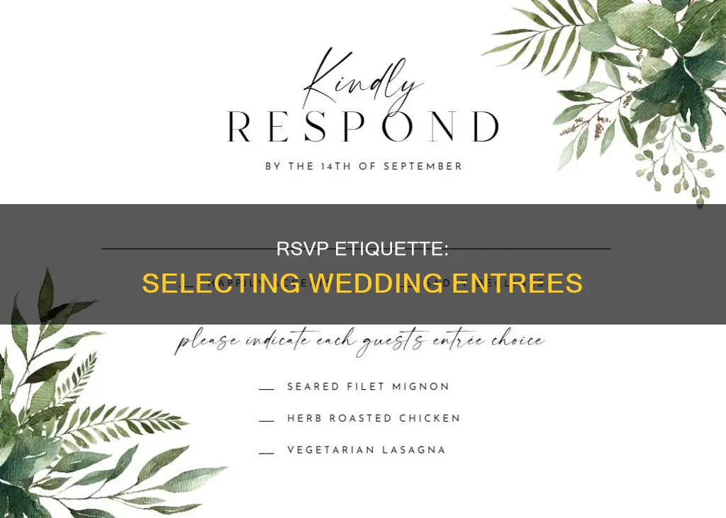 how to word on rsvp wedding entree selections