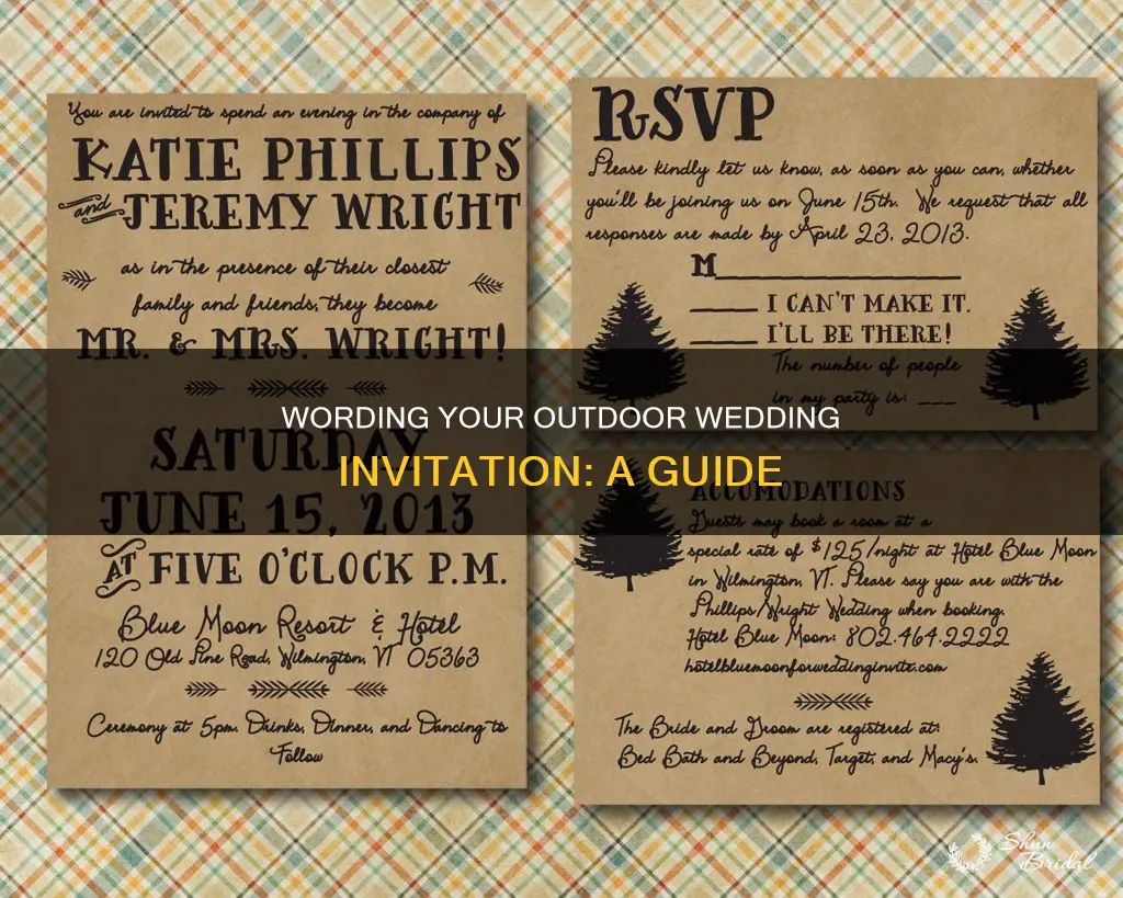 how to word outdoor wedding on invitation