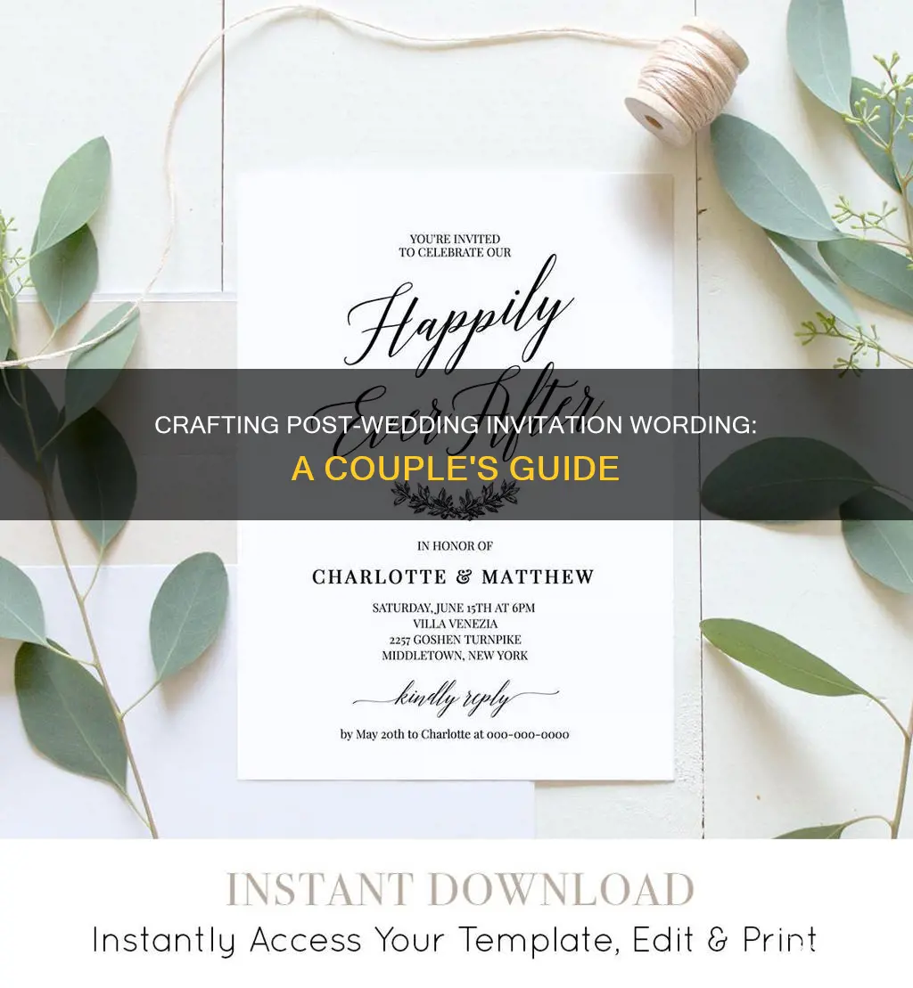 how to word post wedding invitation by couple