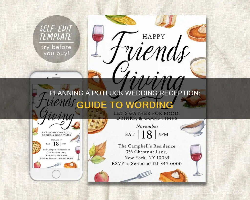 how to word potluck wedding reception