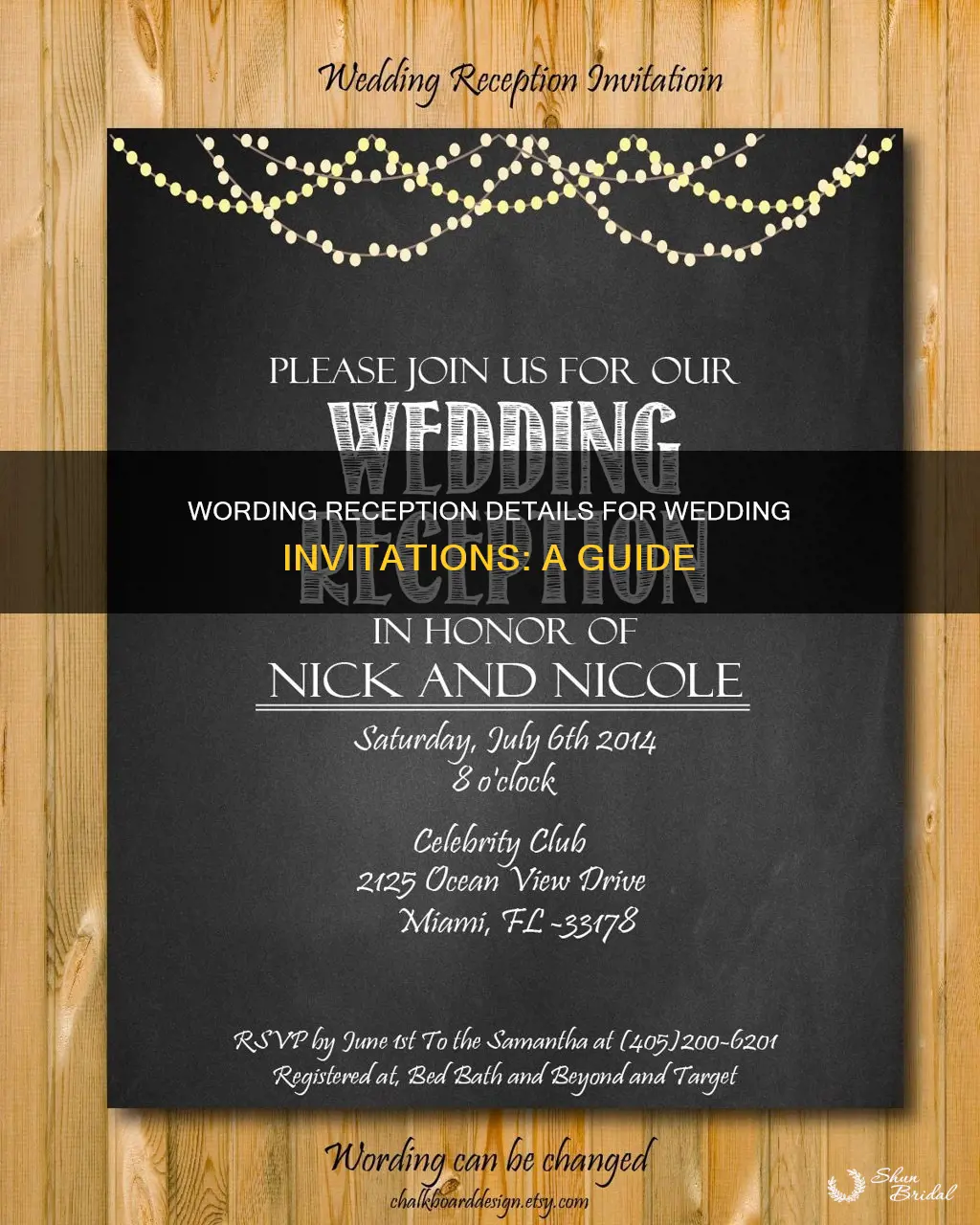 how to word reception information on wedding invitations