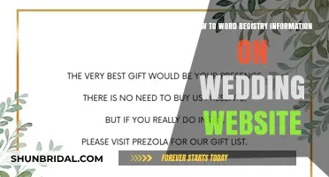 Crafting Wedding Website Registry Wording