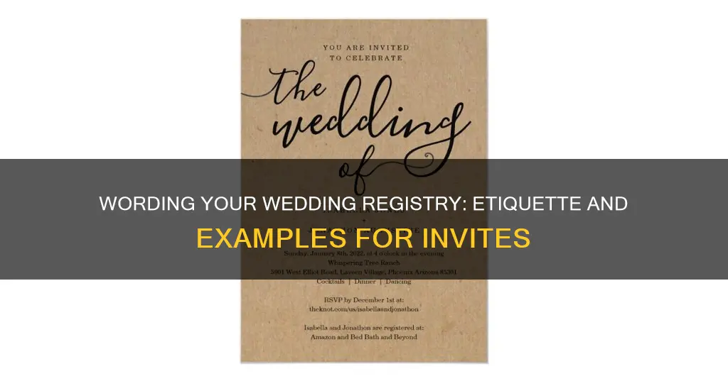 how to word registry on wedding invites