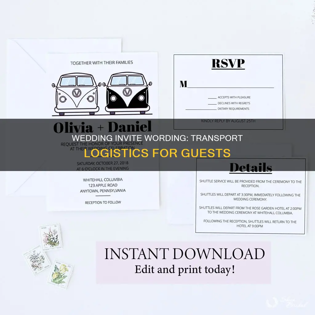 how to word transportation in wedding invite