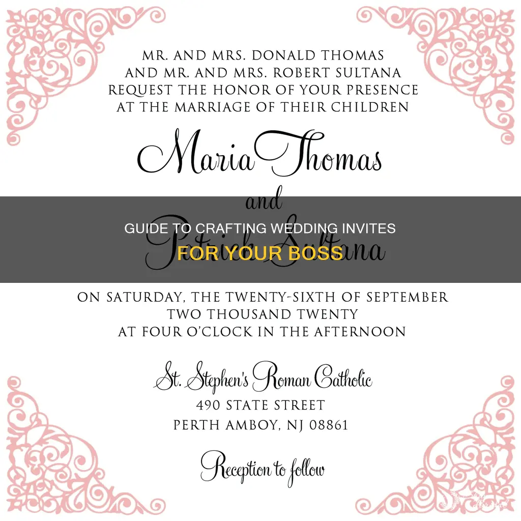 how to word wedding invitation for boss