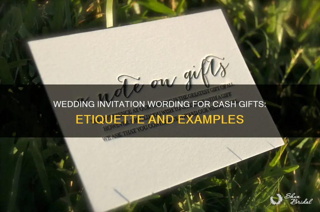 how to word wedding invitations asking for cash