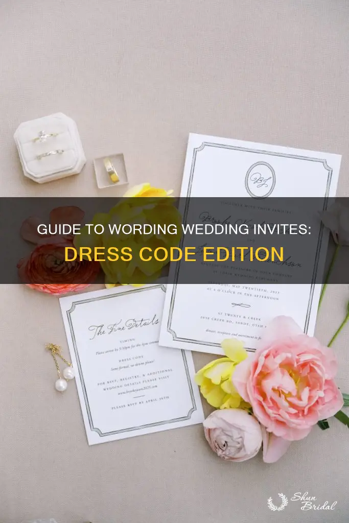 how to word wedding invitations dress code
