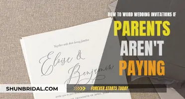 Wording Wedding Invitations: When Parents Don't Pay