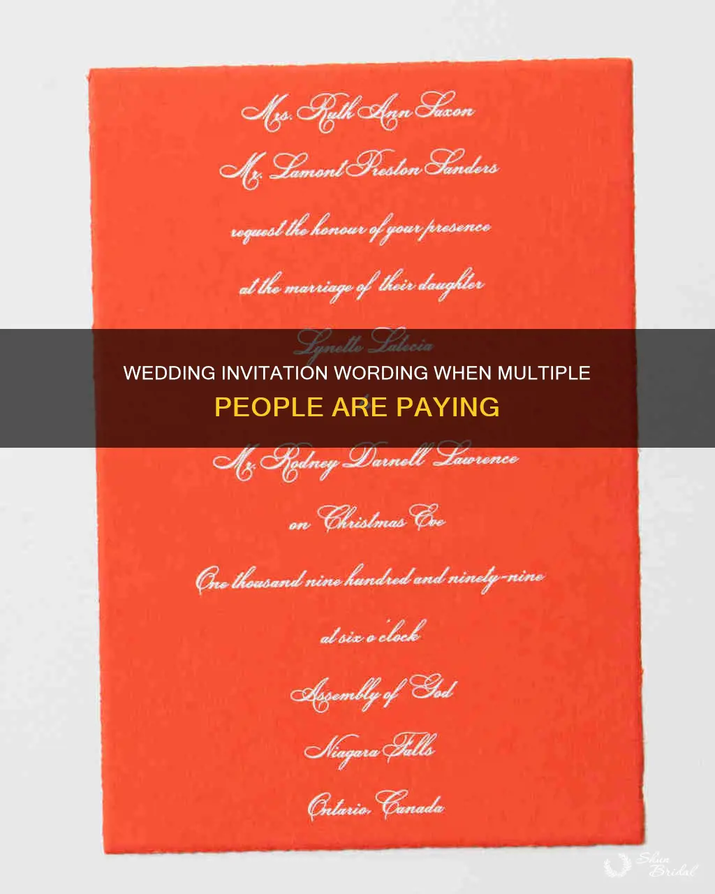 how to word wedding invitations when everyone is paying