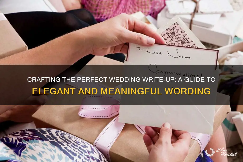 how to word wedding write up