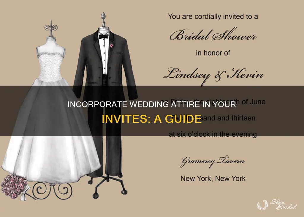 how to work wedding attire on invites