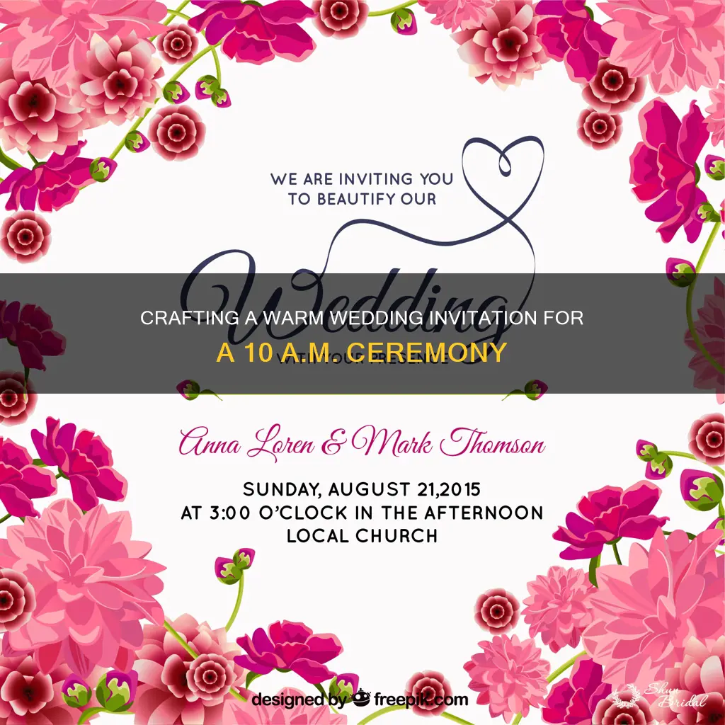 how to write 10am wedding invitation